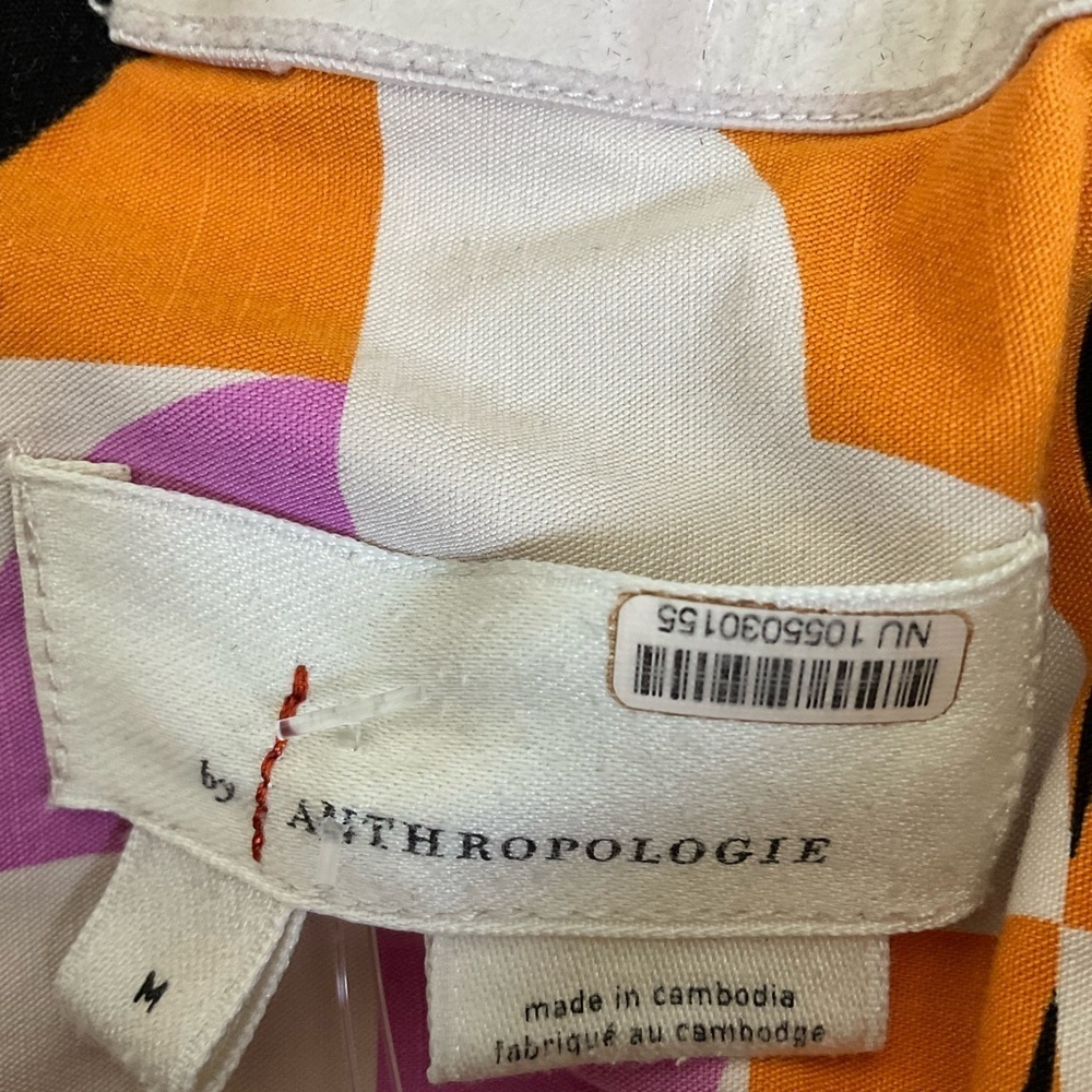 Anthropologie‎ Printed Strapless Slim Ruched Geometric Print Dress​​​​ - Picture 7 of 10